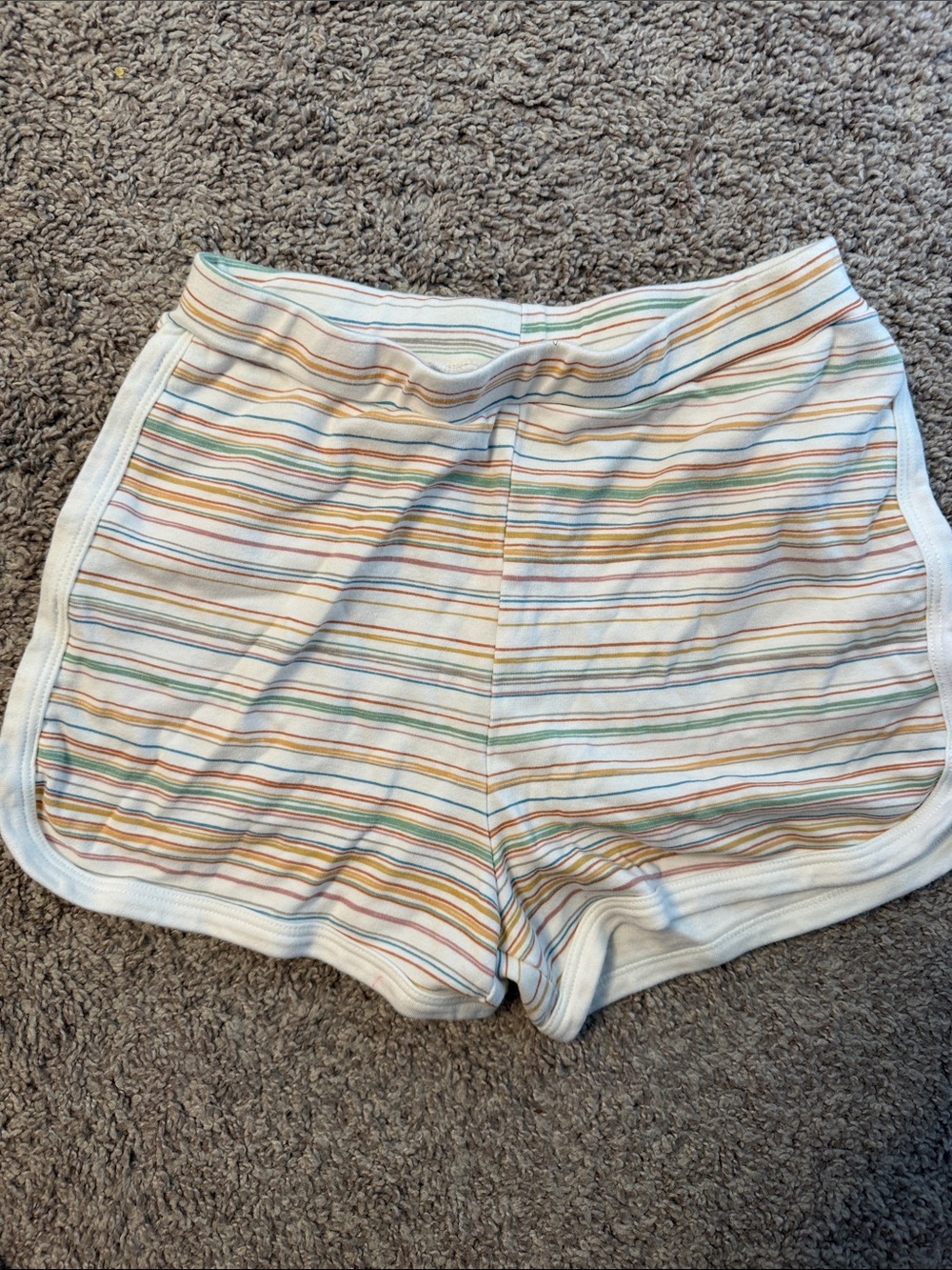Kids Striped Pajama Shorts in White with Multicolor Stripes